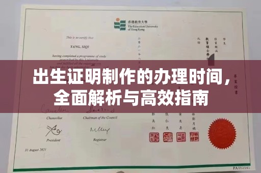 沈丘出生证明制作的办理时间，全面解析与高效指南