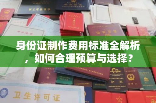 沈丘身份证制作费用标准全解析，如何合理预算与选择？
