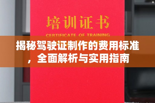 沈丘揭秘驾驶证制作的费用标准，全面解析与实用指南