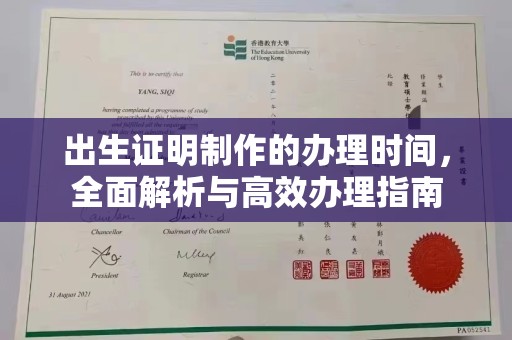 沈丘出生证明制作的办理时间，全面解析与高效办理指南