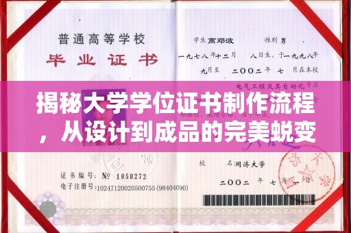 沈丘揭秘大学学位证书制作流程，从设计到成品的完美蜕变