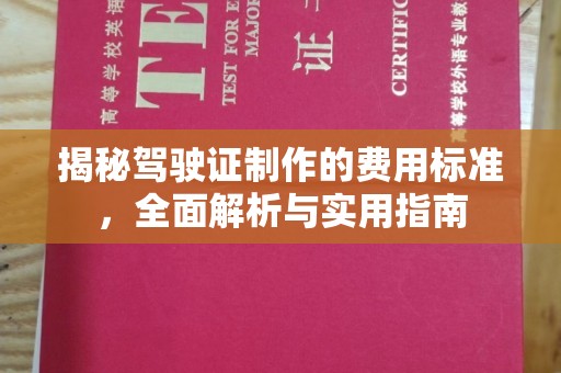 沈丘揭秘驾驶证制作的费用标准，全面解析与实用指南