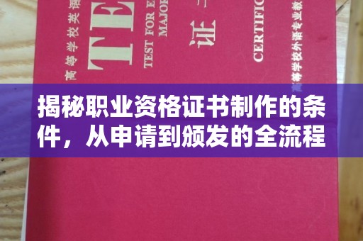 沈丘揭秘职业资格证书制作的条件，从申请到颁发的全流程解析